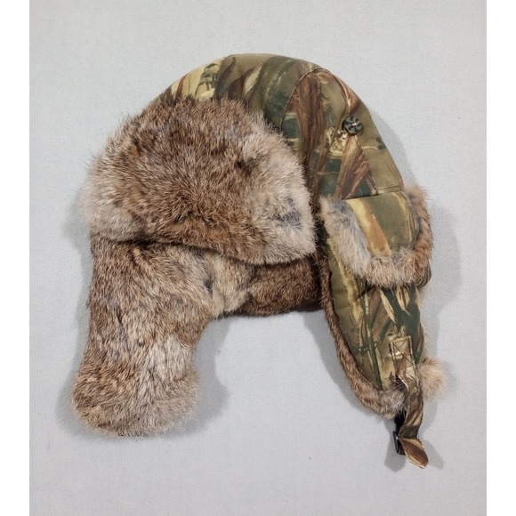 Cabela's Other - Mad Bomber Cabela's Zonz Woodland Genuine Rabbit Fur Hunting Hat Camo L / XL